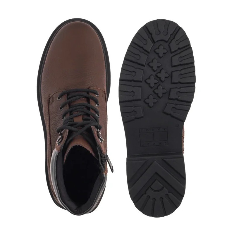 Tommy Hilfiger Tjm Lace Up Boot Leather Legacy Brown EM0EM01629 GV0 (TH1415-a) boots