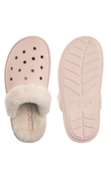 Crocs Classic Fuzz Scuff Quartz 212143-6UR (CR403-a) Women's Shoes/Flip Flops