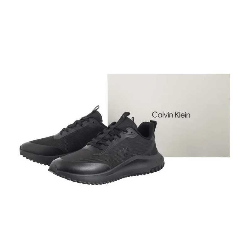 Calvin Klein Eva Runner Lace Up Mat Mix Triple Black YM0YM01442 0GJ (CK707-a) sporta apavi