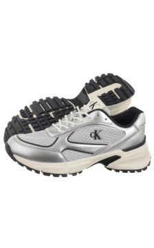 Calvin Klein Hike Runner Laceup Mesh Mix Met Silver/Black/Marshmallow YM0YM01402 0IX (CK708-a) sportiniai bateliai
