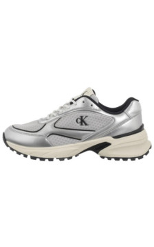 Calvin Klein Hike Runner Laceup Mesh Mix Met Silver/Black/Marshmallow YM0YM01402 0IX (CK708-a) sporta apavi