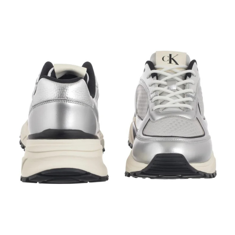 Calvin Klein Hike Runner Laceup Mesh Mix Met Silver/Black/Marshmallow YM0YM01402 0IX (CK708-a) sportiniai bateliai
