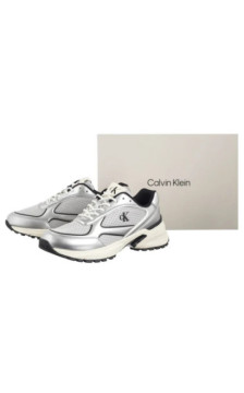 Calvin Klein Hike Runner Laceup Mesh Mix Met Silver/Black/Marshmallow YM0YM01402 0IX (CK708-a) sportiniai bateliai
