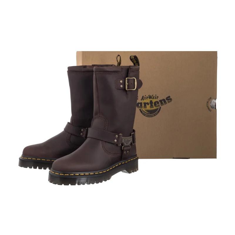 Dr. Martens Anistone Burnished Waxy Pull Up Wp Dark Brown 31901201 (DR114-a) kurpes