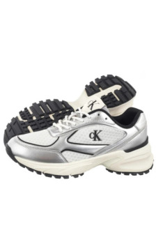 Calvin Klein Hike Runner Lace Up Mesh Mix Met Silver/Black/Bright White YW0YW02063 0IX (CK709-a) sportiniai bateliai