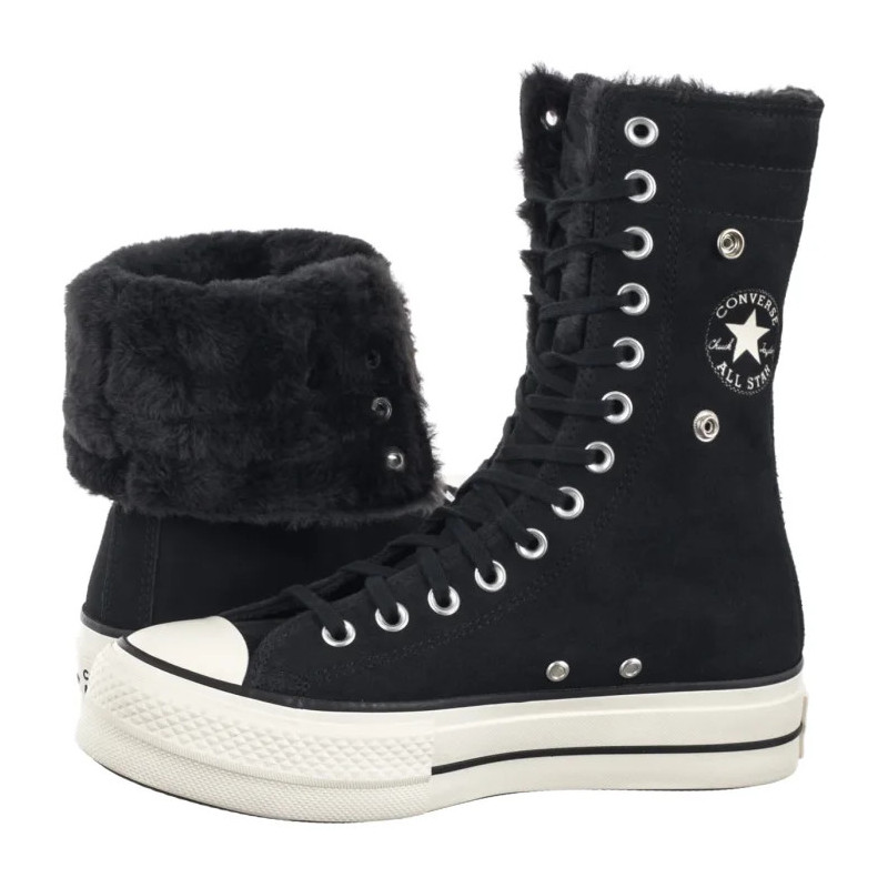 Converse CTAS Fold Over Lift X-Hi Black/Black/Egret A15229C (CO819-a) saapad