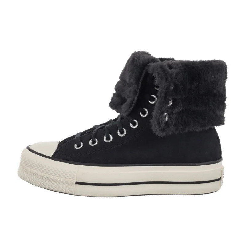 Converse CTAS Fold Over Lift X-Hi Black/Black/Egret A15229C (CO819-a) zābaki