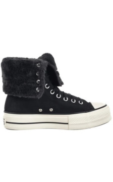 Converse CTAS Fold Over Lift X-Hi Black/Black/Egret A15229C (CO819-a) zābaki