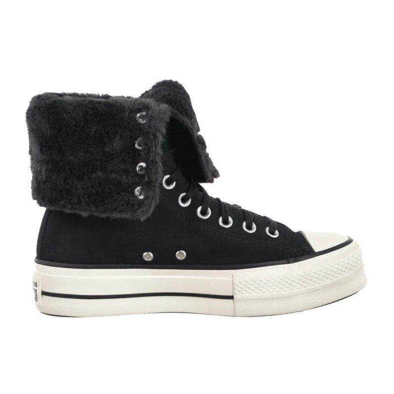 Converse CTAS Fold Over Lift X-Hi Black/Black/Egret A15229C (CO819-a) batai