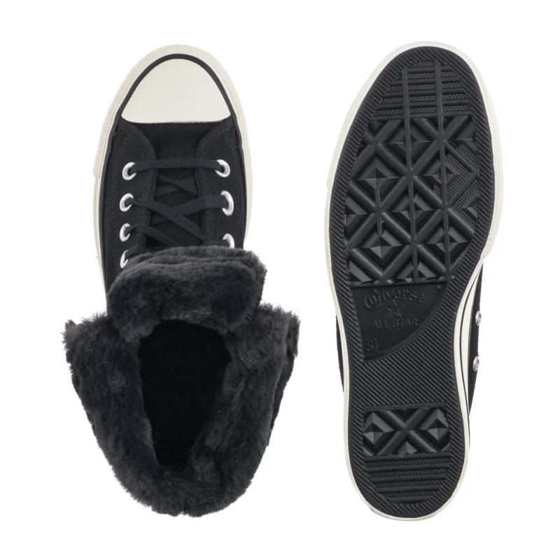 Converse CTAS Fold Over Lift X-Hi Black/Black/Egret A15229C (CO819-a) boots