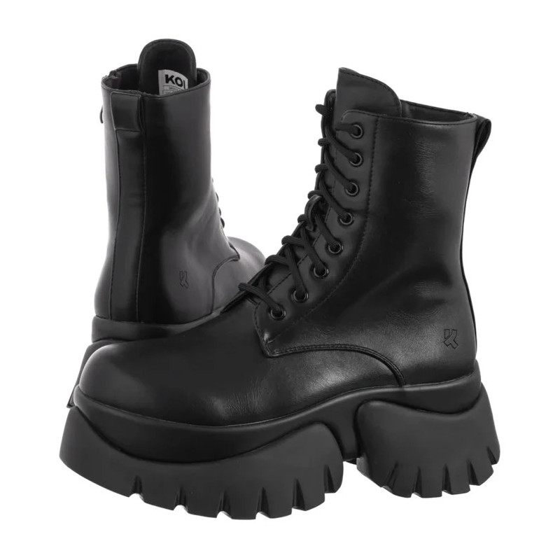 Koi Footwear Rancor Vilun Lace Up Boots Black KA00724374 (KO5-a) shoes