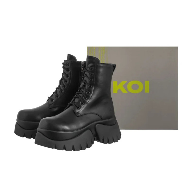 Koi Footwear Rancor Vilun Lace Up Boots Black KA00724374 (KO5-a) shoes
