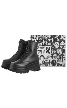 Koi Footwear Deathwatch Trident Platform Boots Black KA0061 (KO6-a) kurpes