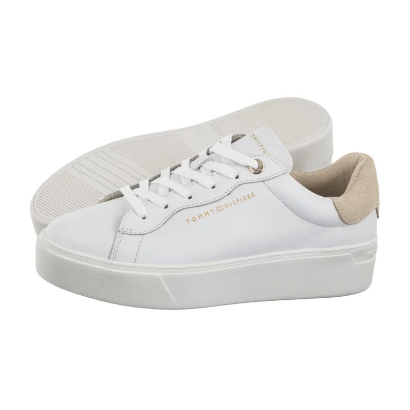 Tommy Hilfiger Chic Platform Cupsole Sneaker White/Soft Cream FW0FW09021 0K4 (TH1425-a) shoes