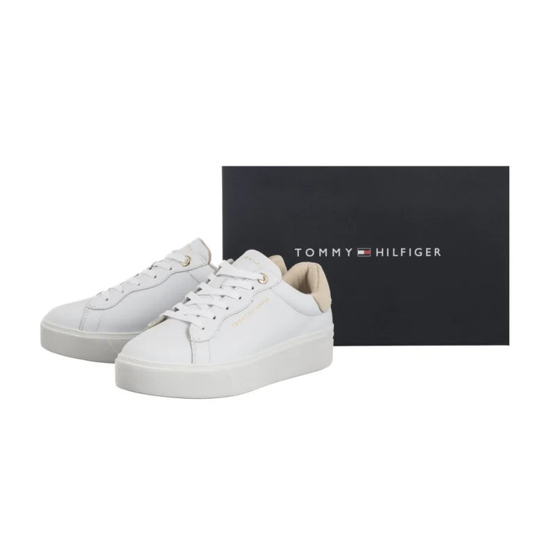 Tommy Hilfiger Chic Platform Cupsole Sneaker White/Soft Cream FW0FW09021 0K4 (TH1425-a) shoes