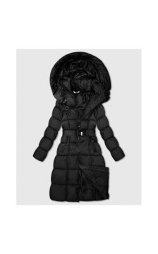 LONG JACKET WITH HOOD BLACK (PM7231) striukė