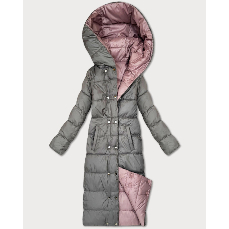 LONG JACKET WITH HOOD BLACK (PM7231) striukė