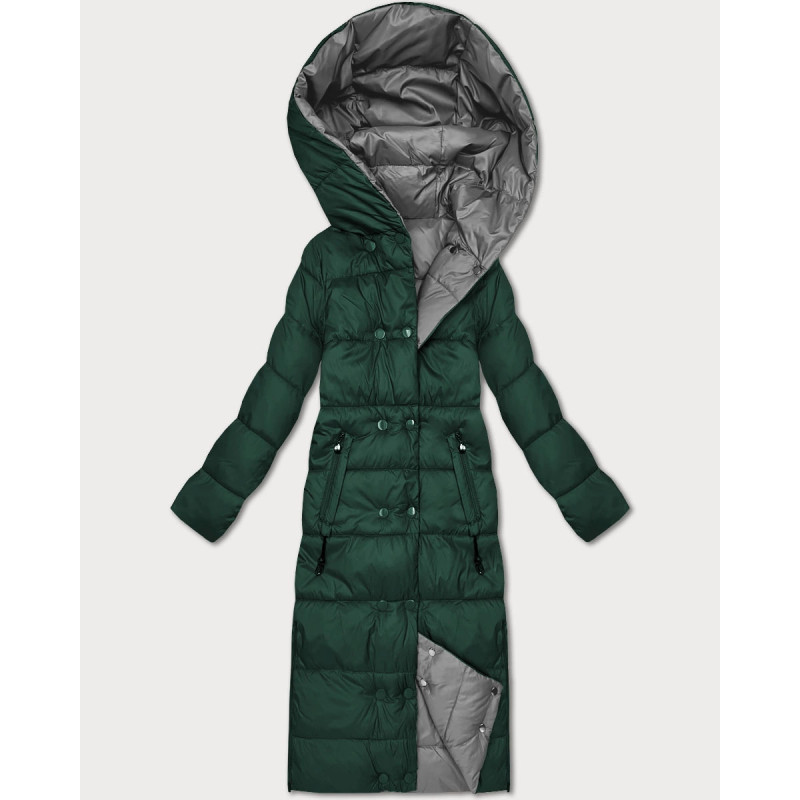 LONG JACKET WITH HOOD BLACK (PM7231) striukė