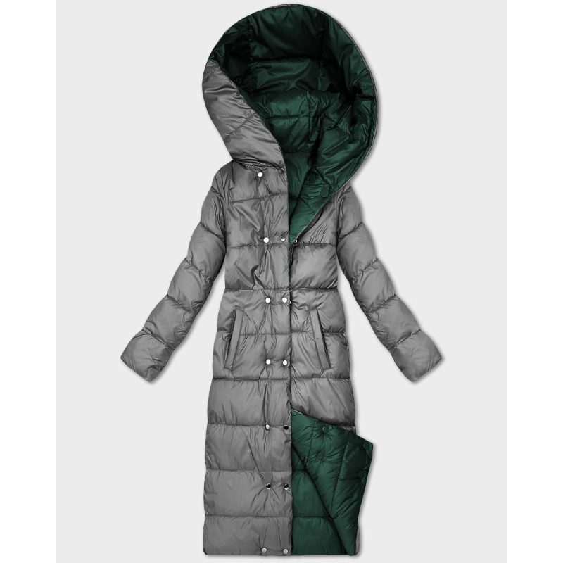 LONG JACKET WITH HOOD BLACK (PM7231) striukė