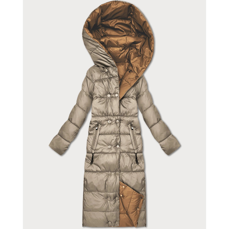 LONG JACKET WITH HOOD BLACK (PM7231) striukė