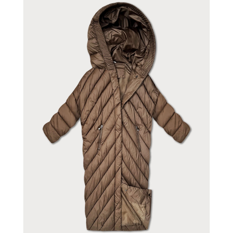 LONG JACKET WITH HOOD BLACK (PM7231) striukė