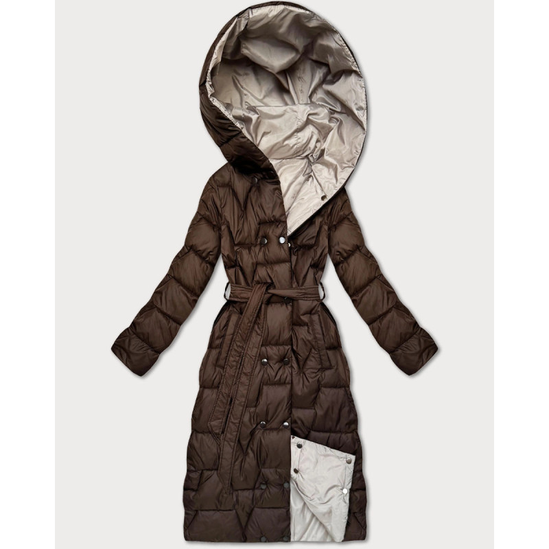 LONG JACKET WITH HOOD BLACK (PM7231) striukė