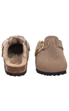 Birkenstock Boston Big Buckle Shearling Tabacco Brown 1030444 (BK343-a) Moteriški batai/šlepetės