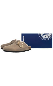 Birkenstock Boston Big Buckle Shearling Tabacco Brown 1030444 (BK343-a) Moteriški batai/šlepetės