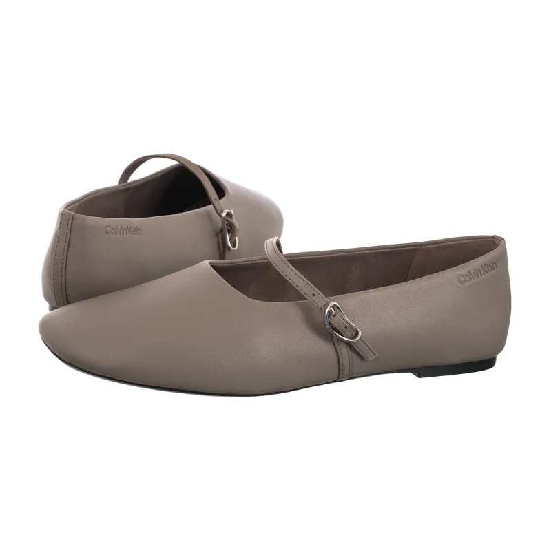 Calvin Klein Oblique Ballerina Mj Lth Hdw Desert Taupe HW0HW02847 PBO (CK718-a) balerīnas