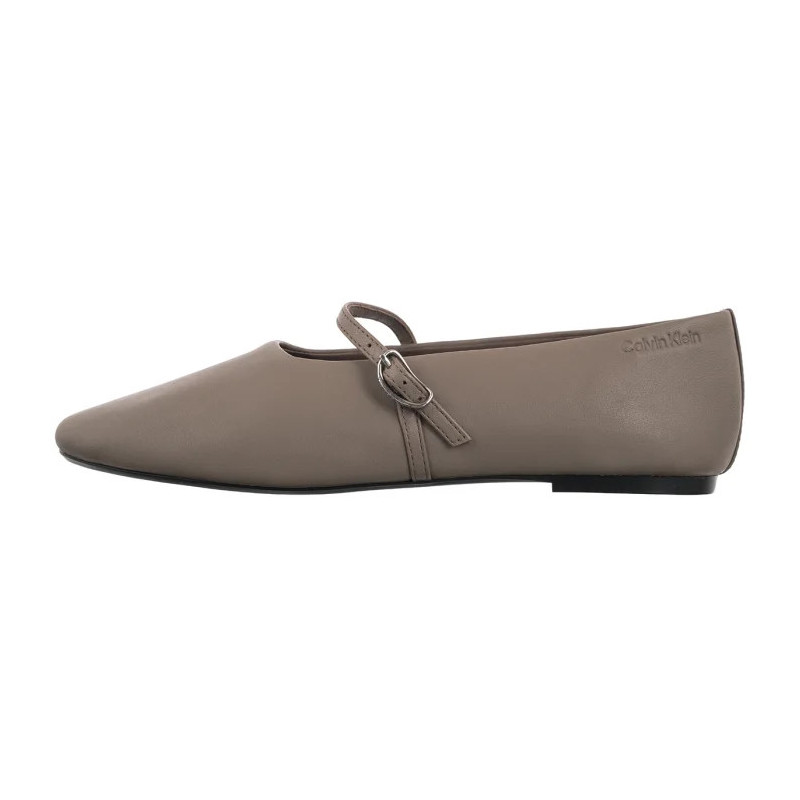 Calvin Klein Oblique Ballerina Mj Lth Hdw Desert Taupe HW0HW02847 PBO (CK718-a) ballerinas