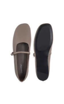 Calvin Klein Oblique Ballerina Mj Lth Hdw Desert Taupe HW0HW02847 PBO (CK718-a) ballerinas