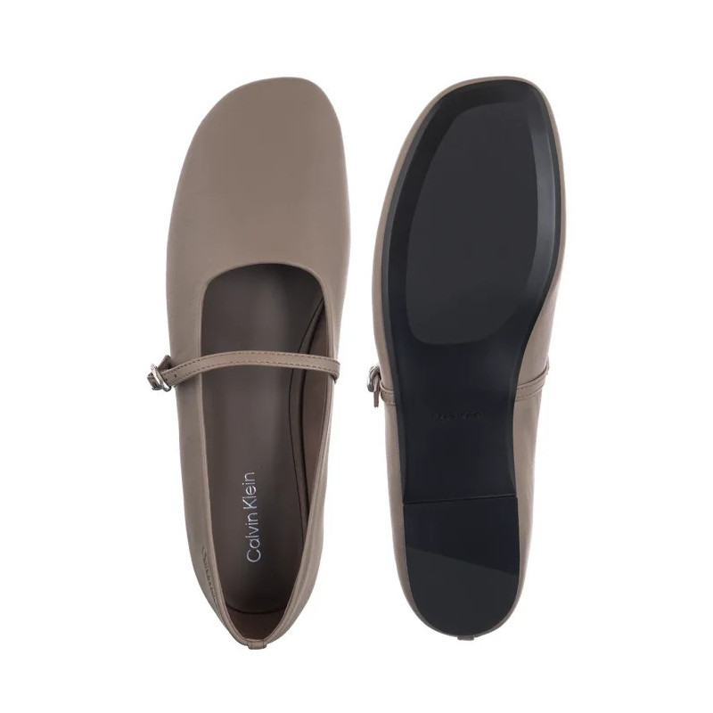 Calvin Klein Oblique Ballerina Mj Lth Hdw Desert Taupe HW0HW02847 PBO (CK718-a) balerīnas