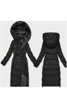 LONG JACKET WITH HOOD BLACK (PM7231) striukė