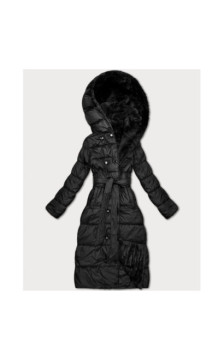 LONG JACKET WITH HOOD BLACK (PM7231) striukė