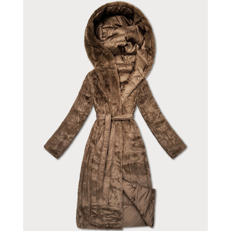 LONG JACKET WITH HOOD BLACK (PM7231) striukė