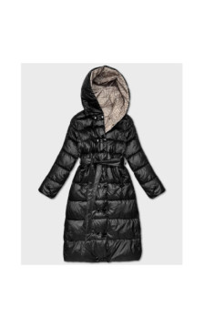 LONG JACKET WITH HOOD BLACK (PM7231) striukė