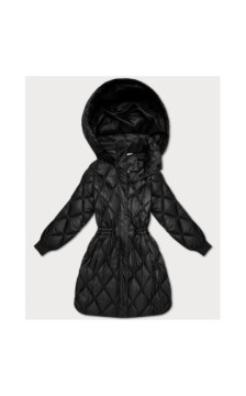 LONG JACKET WITH HOOD BLACK (PM7231) striukė