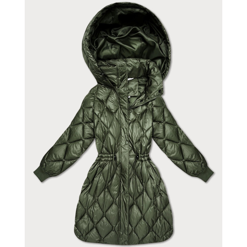 LONG JACKET WITH HOOD BLACK (PM7231) striukė