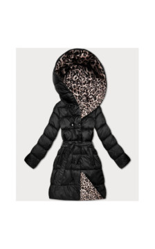 LONG JACKET WITH HOOD BLACK (PM7231) striukė