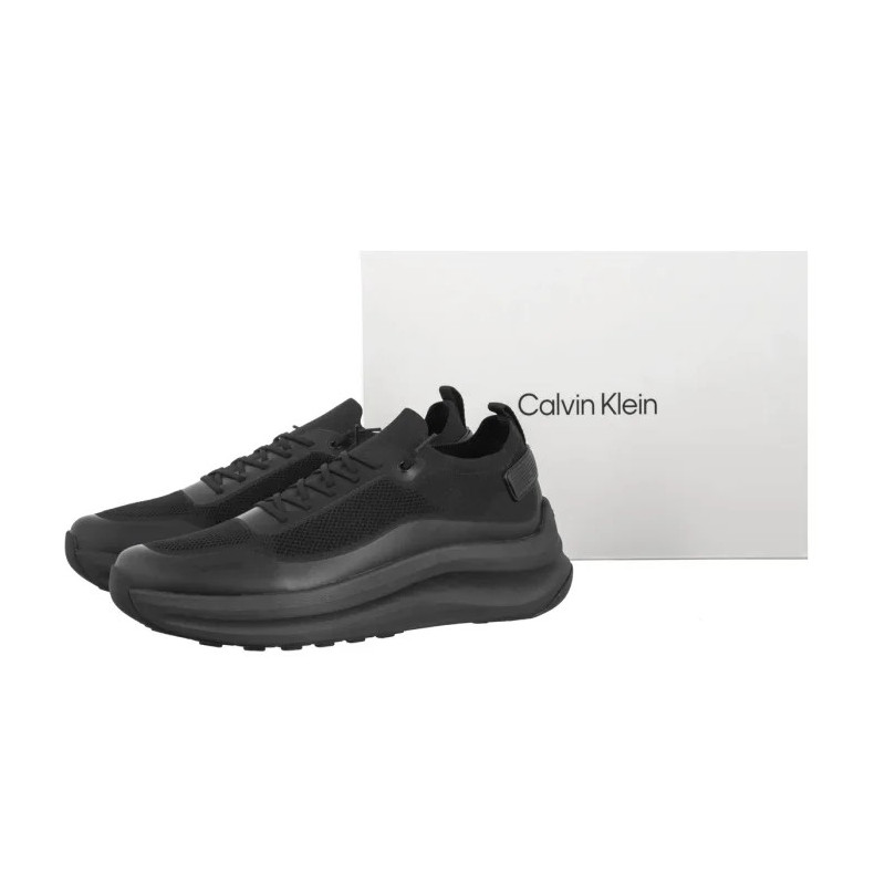 Calvin Klein Chunky Runner Lace Up Sock Knit Triple Black YM0YM01457 0GJ (CK726-a) sporta apavi