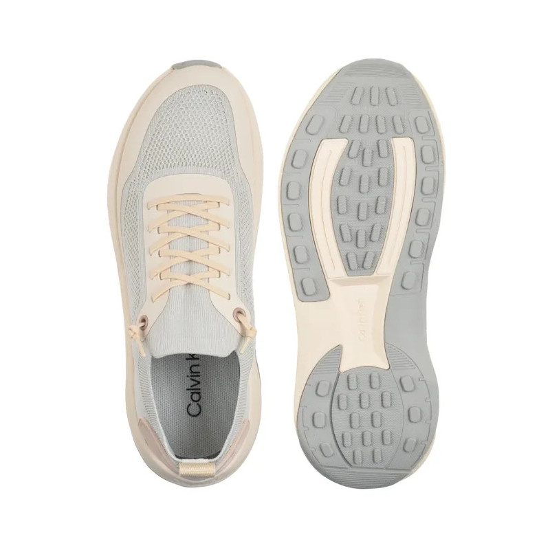 Calvin Klein Chunky Runner Lace Up Sock Knit Vaporous White/Light Cashew YW0YW02033 PF6 (CK725-a) bateliai
