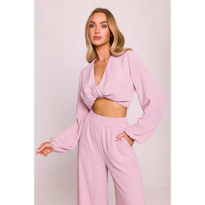 M862 Długie spodnie letnie - brudny róż