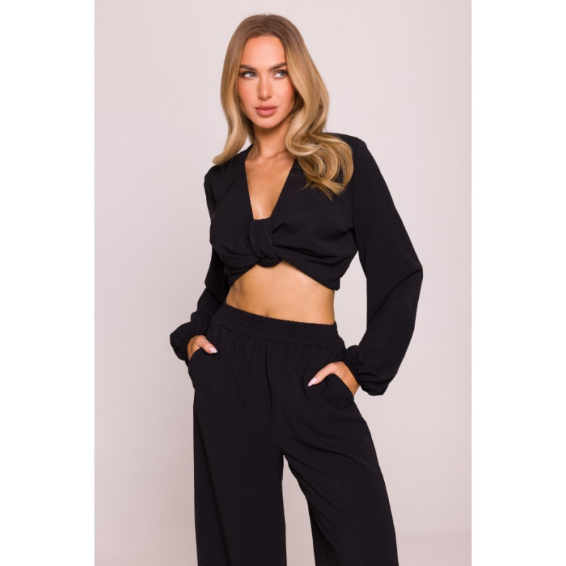 M862 Długie spodnie letnie - czarne