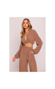 M862 Długie spodnie letnie - czekoladowe