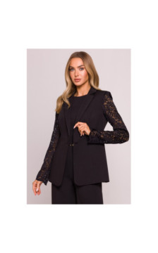 M865 Marynarka z koronkowymi rękawami - czarna