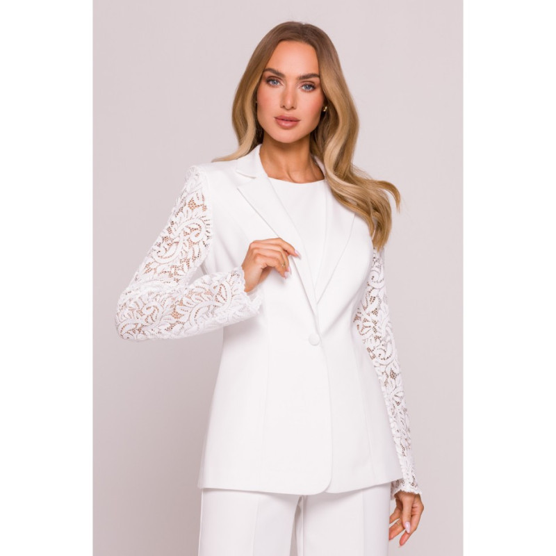 M865 Marynarka z koronkowymi rękawami - ecru