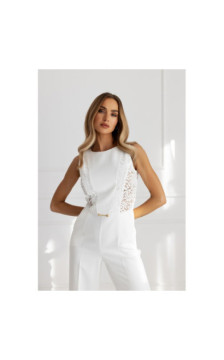 M866 Kombinezon z koronkowymi wstawkami - ecru