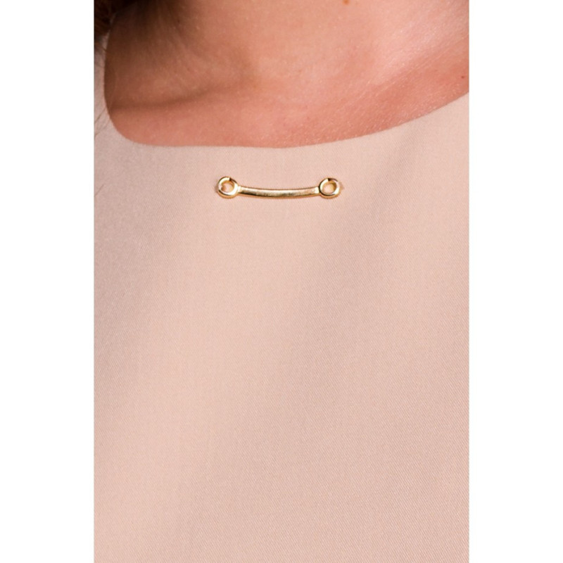 S408 Sukienka bez rękawów - beżowa