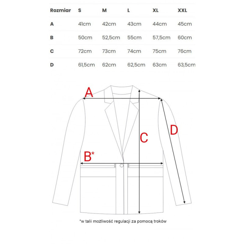 M873 Marynarka marszczona w talii - bordowa