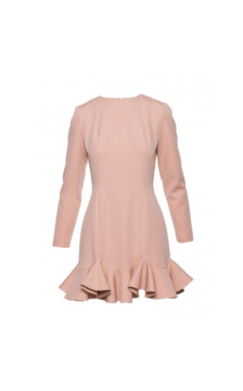 M880 Sukienka z falbankami - beżowa